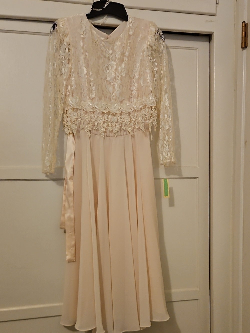 Ursula of Switzerland Ivory Lace Bodice Chiffon Formal Dress